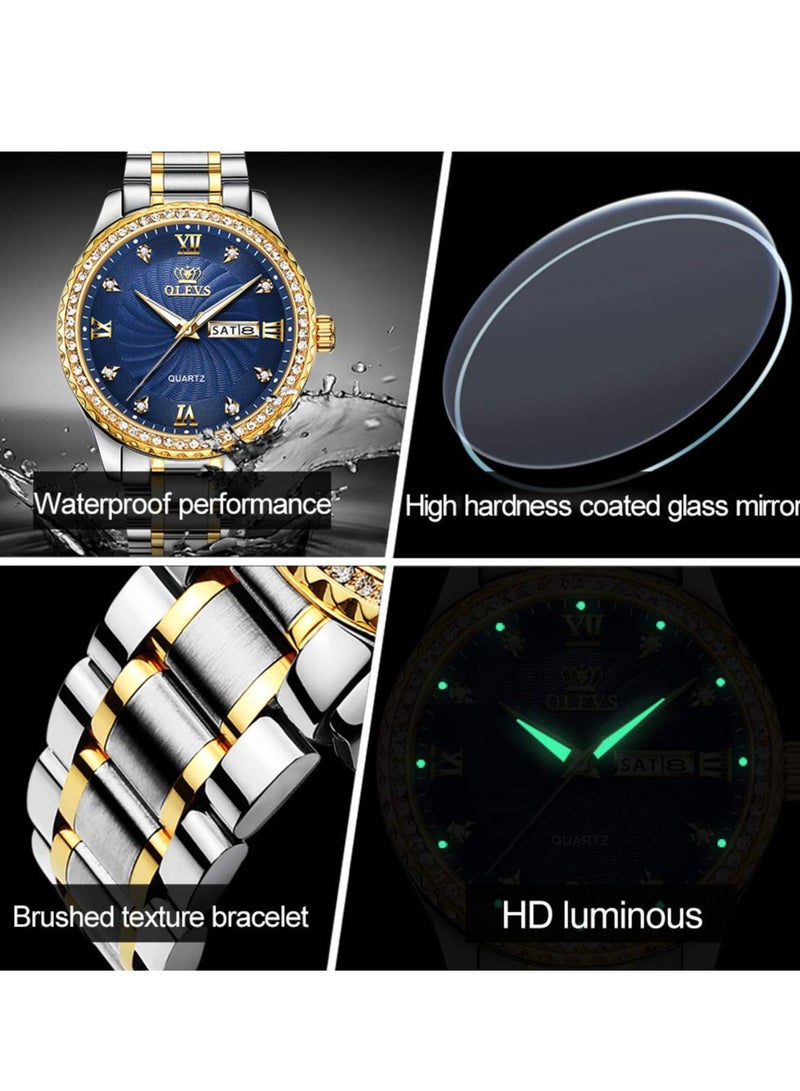 OLEVS Men's Luxury Diamond Waterproof Exquisite Business Casual Analog Quartz Watch 5565 - Image 5