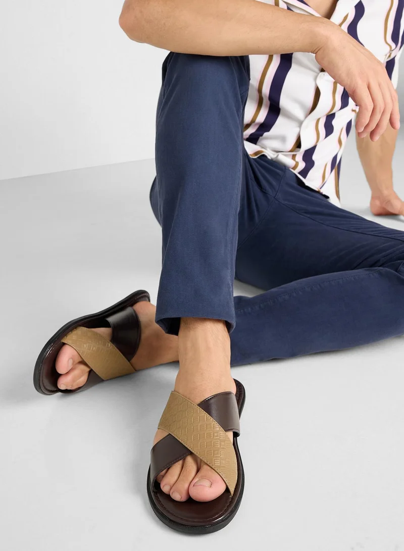 Robert Wood Cross Strap Sandals