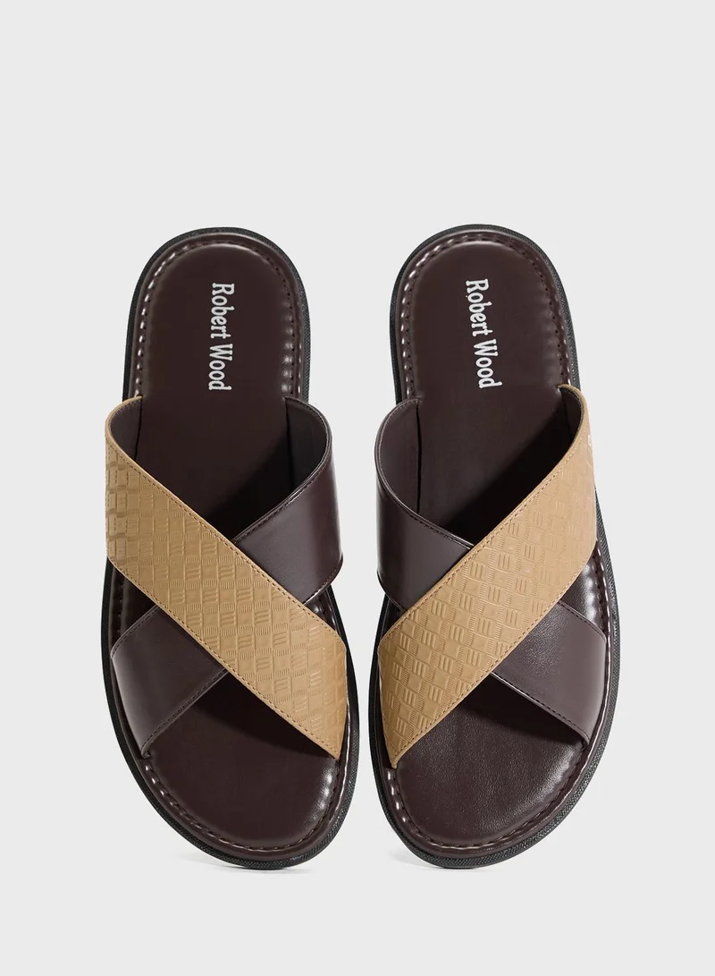 Robert Wood Cross Strap Sandals