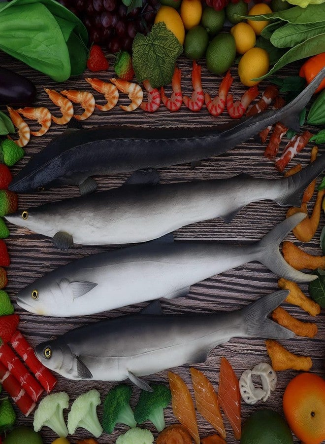 Gresorth 3 PCS Sea Creatures Fake Shark Artificial Chinese Sturgeon Fish Wall Hanging Food Toy Model for Home Party Kitchen Christmas Photography Prop - Image 3