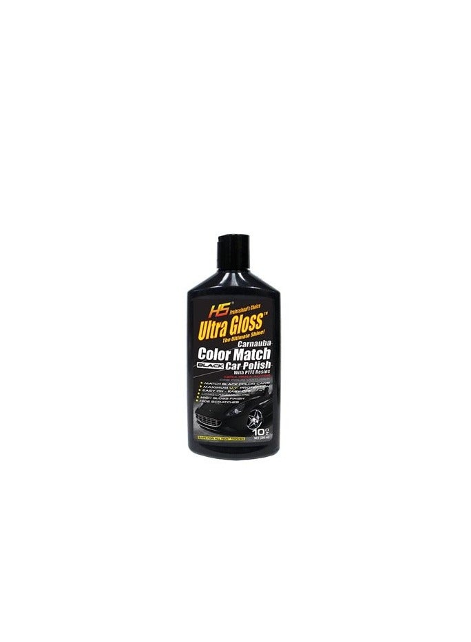 HS UltraGloss Carnauba Black Color Match Car Polish with PTFE results. The Professional Choice. 10 oz.