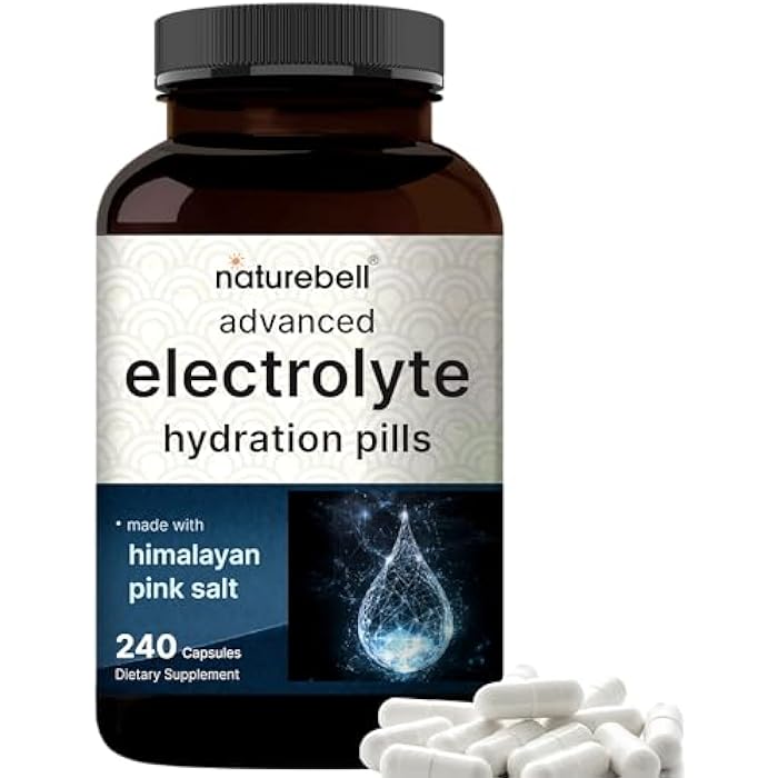 NatureBell Advanced Electrolyte Pills, 240 Capsules | Salt Pills with Electrolytes for Fasting Hydrating | Made with Himalayan Pink Salt, Sodium, Potassium, Magnesium & More – Keto, Unflavored, No Sugar, Non-GMO - Image 1