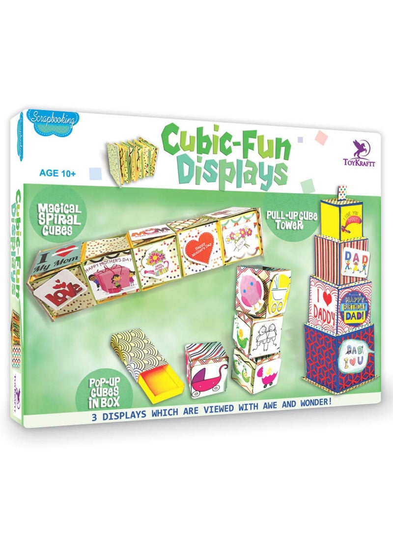 ToyKraft Toykraft: Card Making Kit, Arts and Crafts, Activity Kit for Kids Aged 7 Years to Adults - Cubic Fun Displays,Paper, Multicolor  - Image 1