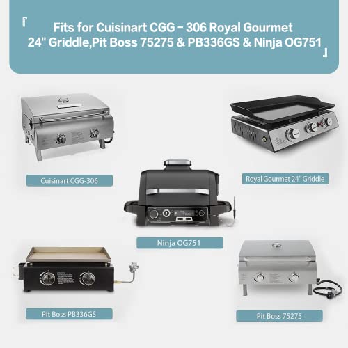 SHINESTAR 24 Inch Grill Cover for Cuisinart CGG-306 Chef's Style, Royal Gourmet 24" Griddle, Ninja OG751, Pit Boss 75275 & PB336GS and Most 2-Burner Portable Grills - Image 2