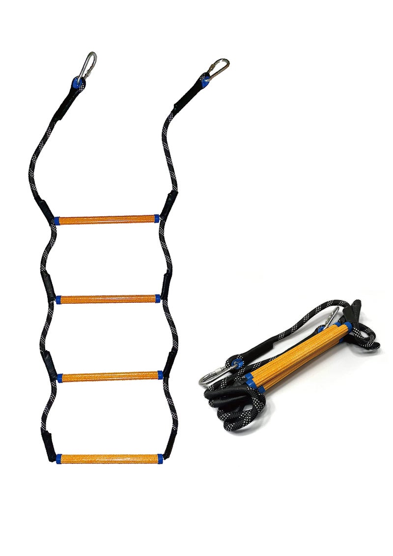 MVBouresu Boat Rope Ladder, Heavy Duty Climbing Rope 450Lbs Strength, 14mm Reinforced Polyester Line, Rigid Resin Step Design, Outdoor Ladder for Inflatable Boat, Kayak, Motorboat, Canoeing (4 Step) - Image 1