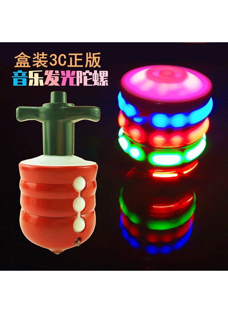 Colorful Light-up Music Spinning Top Toy Sound and light gyro 3C genuine (including battery, color box)