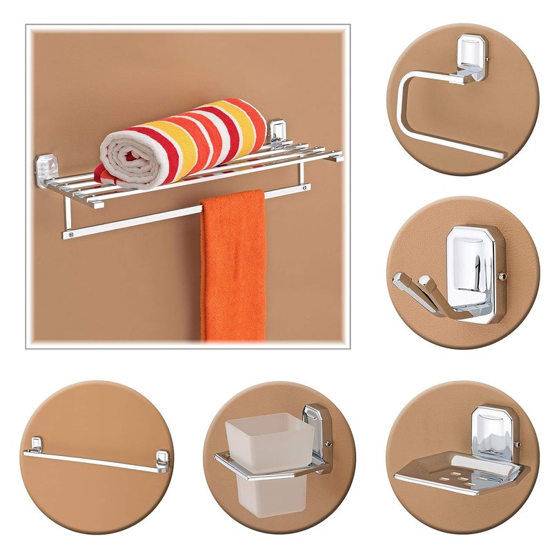 plantex Plantex Stainless Steel 304 Grade Towel Rack with Stainless Steel 304 Grade Cute Bathroom Accessories Set 5pcs (Towel Rod/Napkin Ring/Tumbler Holder/Soap Dish/Robe Hook)  - Image 1