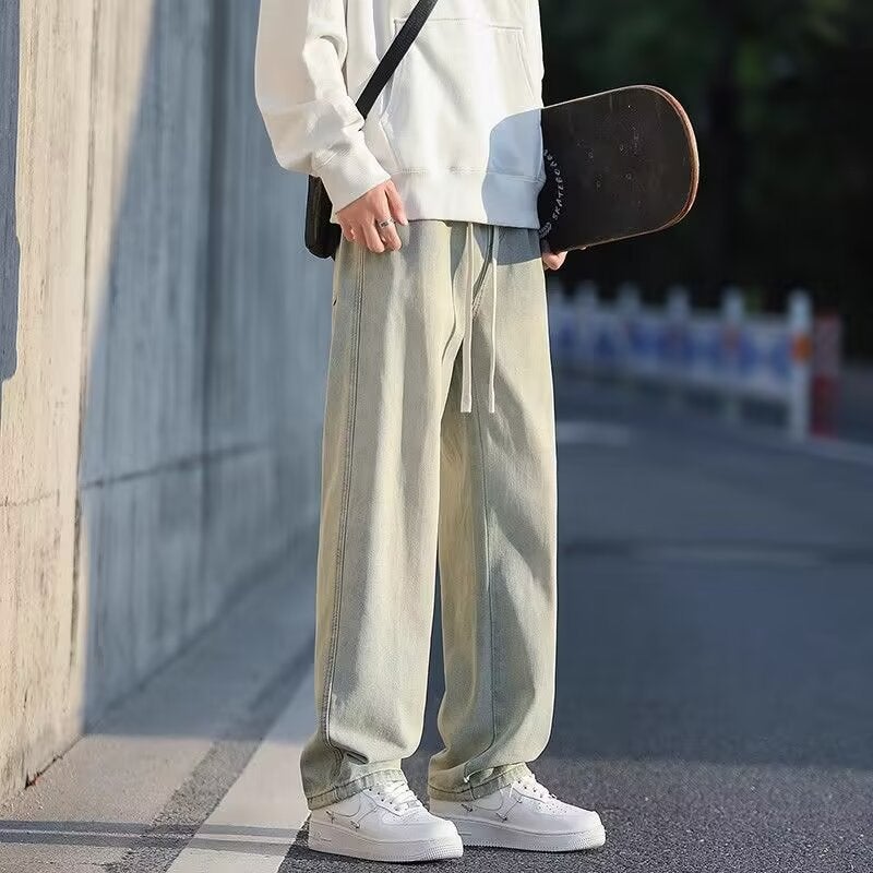 2024 New Denim Cargo Pants for Men light blue - Image 3