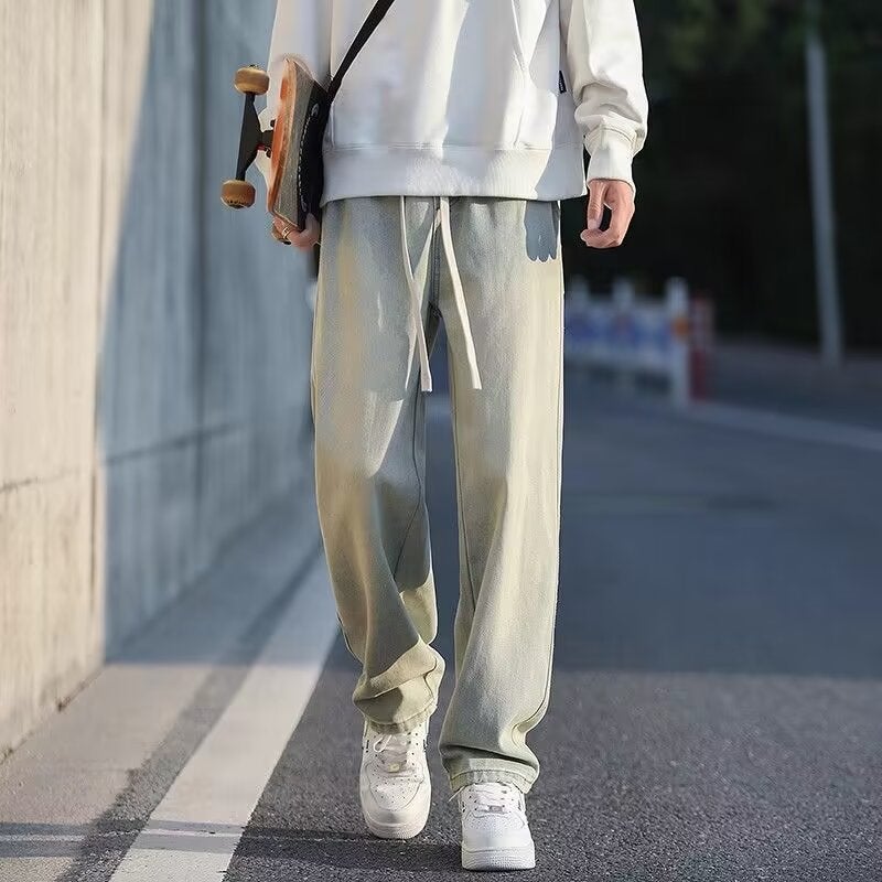 2024 New Denim Cargo Pants for Men light blue - Image 5