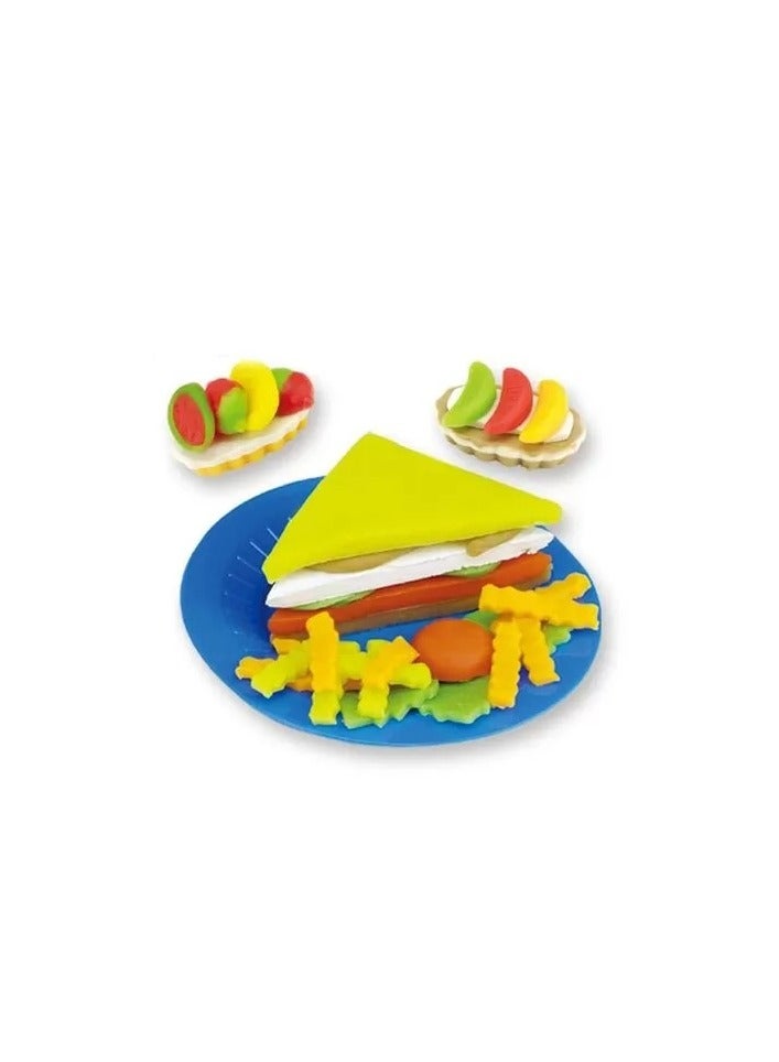 Toast molding toy for making toast, sandwiches, croissants, eggs, pickles, vegetables and fruits. High-quality clay features mixable colors to create many new colors  - Image 3