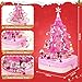 spring flower SpringFlower Christmas Tree Building Block Set Rotating Music Box Christmas Tree for Boys Girls Adults Xmas Gifts Decorations for Kids Adults Teens Pink 594 PCS - Image 4