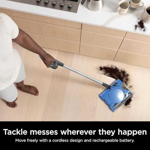 Shark Rechargeable Floor Sweeper, Motorized Brushroll, Compact Swivel Design, Easy-Empty Dust Cup, 10" Cleaning Path, Powerful Debris, Dust & Pet Hair Pickup, for All Floor Types, Blue, V2700Z - Image 5