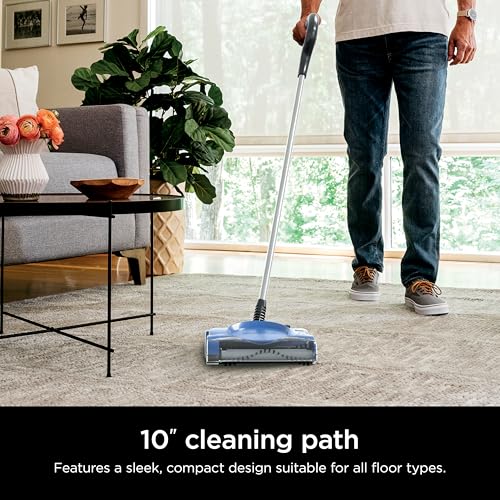 Shark Rechargeable Floor Sweeper, Motorized Brushroll, Compact Swivel Design, Easy-Empty Dust Cup, 10" Cleaning Path, Powerful Debris, Dust & Pet Hair Pickup, for All Floor Types, Blue, V2700Z - Image 4