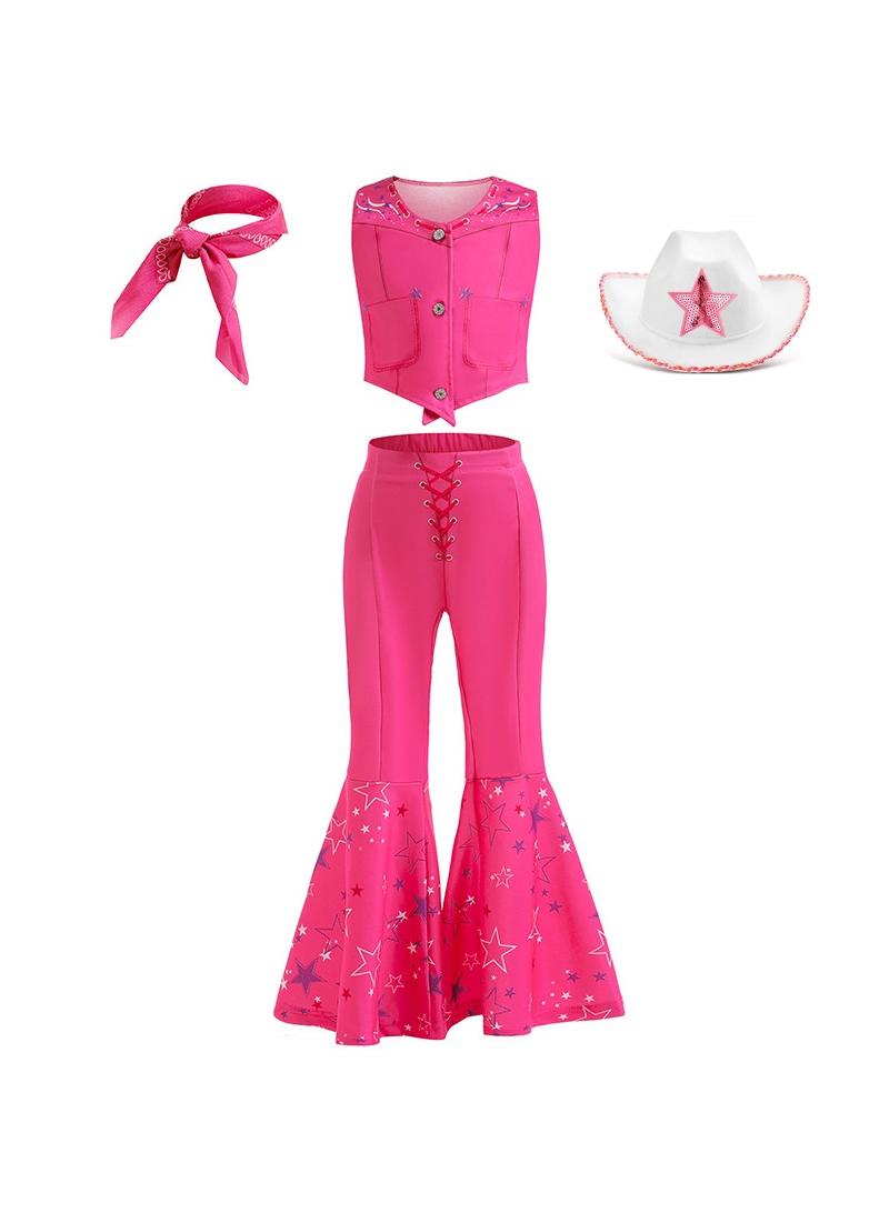 عام 1 مجموعة باربي الطرف مجموعة ، فتاة ترتدي قبعة رعاة البقر ، وشاح ، أفضل هدية للأطفال اليوم - Image 1