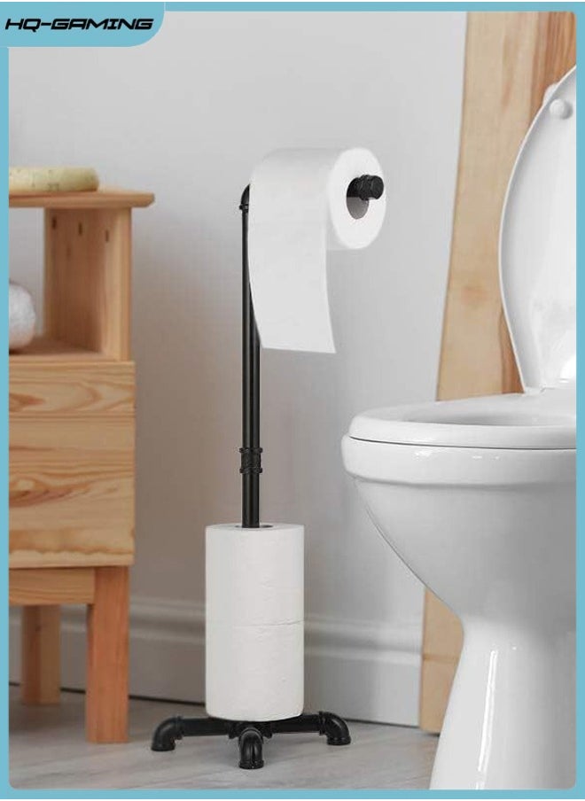 HQ-GAMING - Toilet Roll Paper Holder Stand Bathroom Toliet Decor Decoration Tissue Paper Roll Holder Free Standing Storage for Bathroom Floor Standing Toilet Roll Dispenser - Image 1