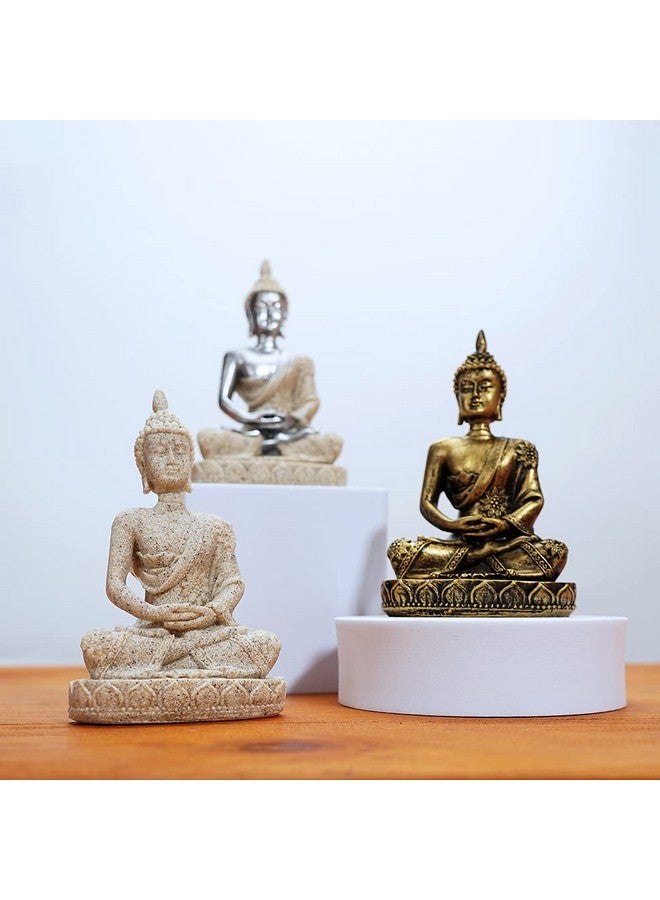 HYFAN Mini Small Meditation Buddha Statue Harmonious Yoga Figurine Collectible Craft Feng Shui Sculpture Decor for Home Office Shelf Desktop (Bronze 4) - Image 5