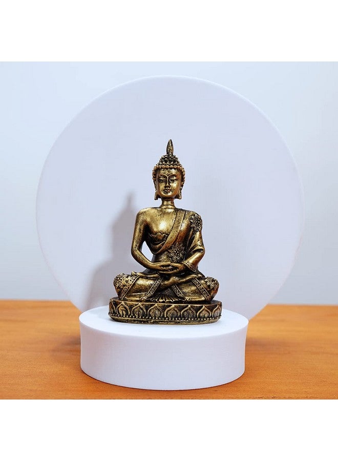 HYFAN Mini Small Meditation Buddha Statue Harmonious Yoga Figurine Collectible Craft Feng Shui Sculpture Decor for Home Office Shelf Desktop (Bronze 4) - Image 3