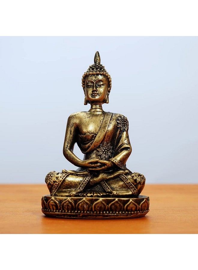 HYFAN Mini Small Meditation Buddha Statue Harmonious Yoga Figurine Collectible Craft Feng Shui Sculpture Decor for Home Office Shelf Desktop (Bronze 4) - Image 2