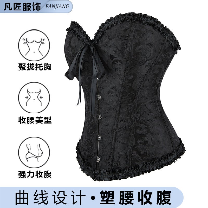 Hot-selling corset can be worn outside Internet-famous popular chest-supporting abdominal palace corset back lace-up body-shaping garment - Image 3