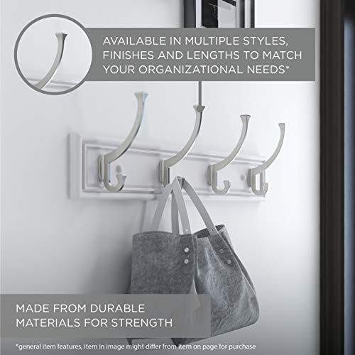 Liberty Hardware 129848 Wall Mounted Coat Rack with 5 Decorative Hooks, 27-Inch, Satin Nickel and White - Image 5