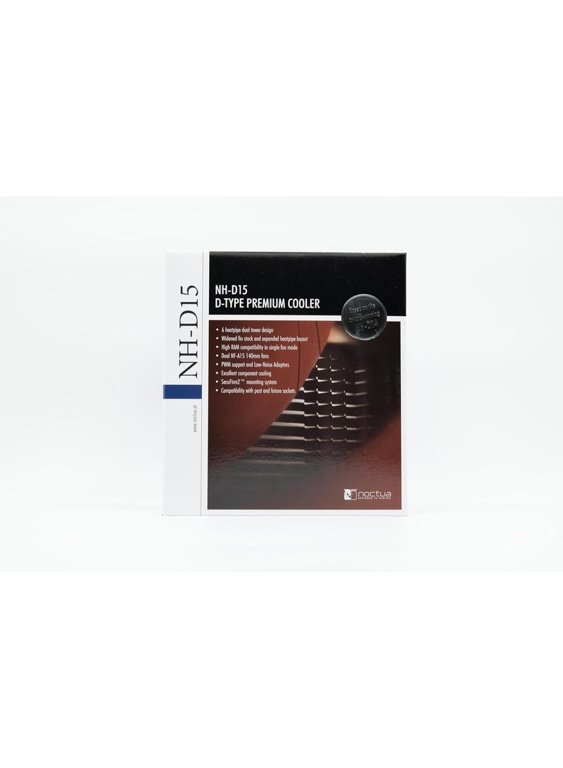 NOCTUA نوكتوا NH-D15، مبرد وحدة المعالجة المركزية الفاخر مع 2 مروحة NF-A15 PWM بحجم 140 مم (بني) - Image 5