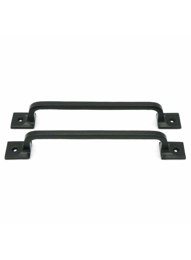 CRAFTSMAN ROAD Black Cast Iron Pull Handles 9 inch (Squared Base, Set of 2) - Cabinet Door Handles, Gate Handle Pull, Barn Door Hardware, Grab Handles - Image 3