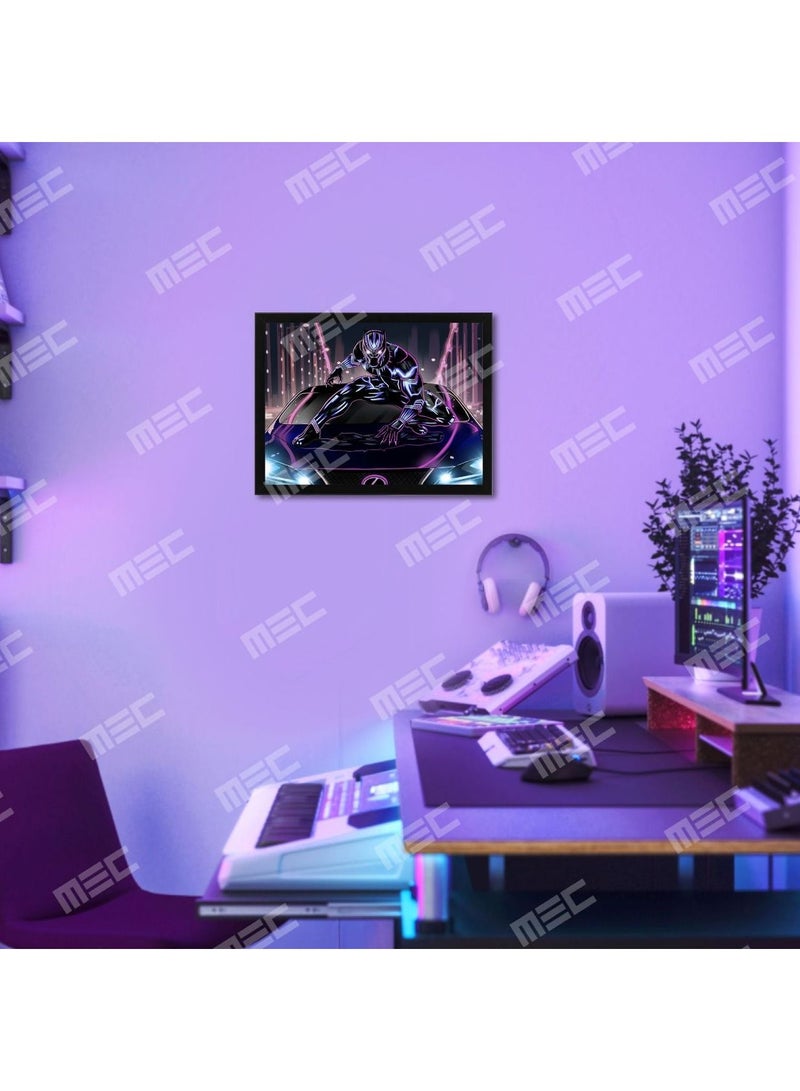 إم إي سي إطار ملصق بتصميم النمر الأسود مقاس 21x30 - Image 2