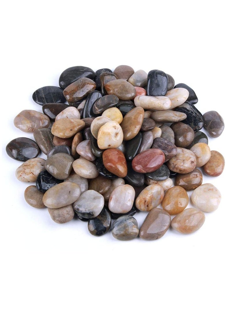 هوم زون هوم زون حصى واحجار زينة من النهر مصقولة طبيعيا ومتعددة الالوان ومناسبة لتزيين الحديقة والاماكن الخارجية بوزن 10 باوند(4.5 كجم) مقاس 1-2 انش - Image 1