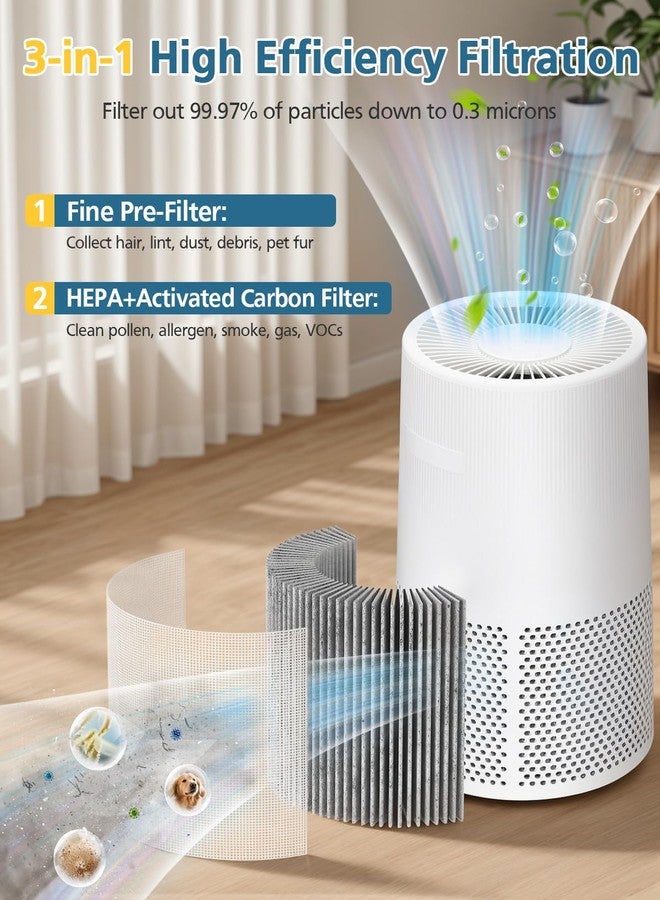 WILERDA 2 Pack AC2224A Filter Replacement Compatible with Amazon Basics AC2224A Air Purifier, 3-in-1 Filtration HEPA Filter with Activated Carbon, Part# 2224RF, Grey - Image 3