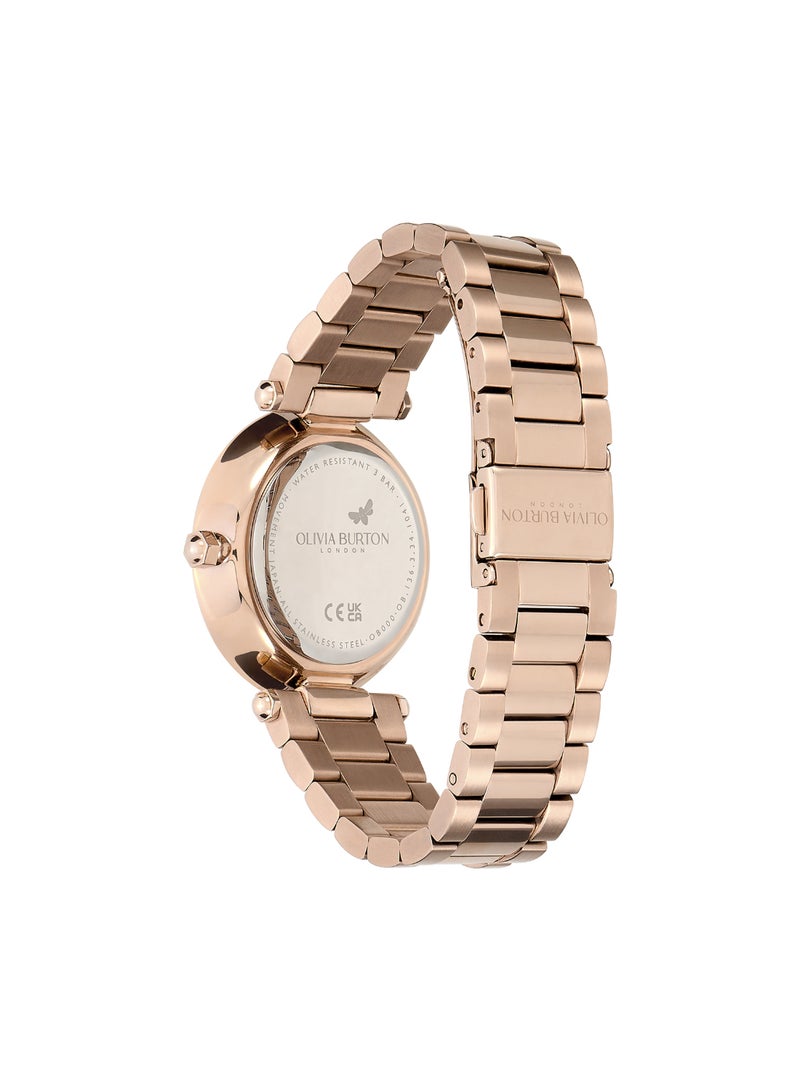 OLIVIA BURTON ROUND ANALOG WOMEN'S PALE GREY & STONE CASE WATCH - 24000044 - Image 5