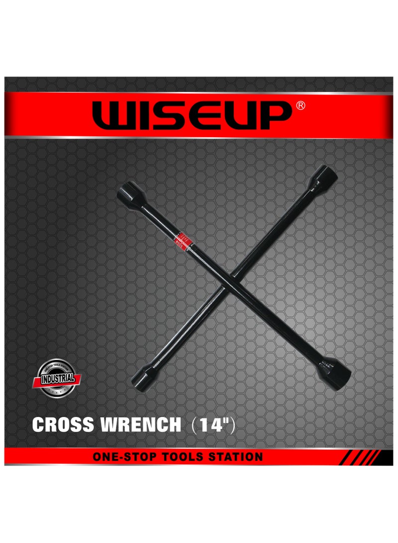 وايزأب مفتاح ربط العجلات WISEUP رباعي الاتجاهات، أدوات سيارات شديدة التحمل، مفتاح ربط سريع، مفتاح ربط صدمي 18 بوصة - Image 5