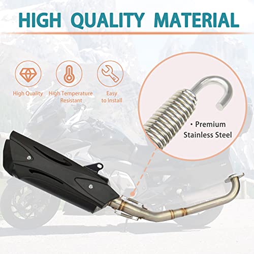 AICARS Motorcycle Springs: Stainless Steel Muffler Pipe Springs with Hooks, 58mm for Motorcycle Scooter Snowmobile ATV(4 Pack) - Image 2