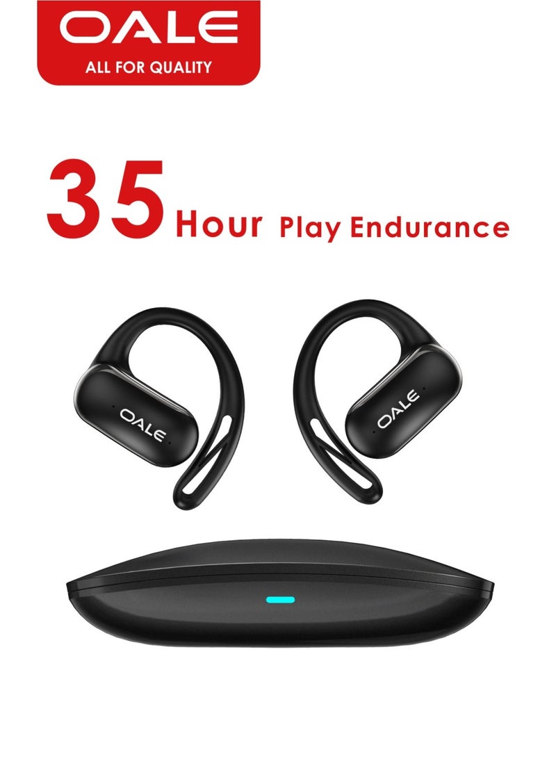 OALE iFree 13 TWS Earbuds, 35H Playtime, Dual-Track Stereo, Bluetooth 6.0, Clear Calls, Smart Connection, Water-Resistant | Black - Image 1