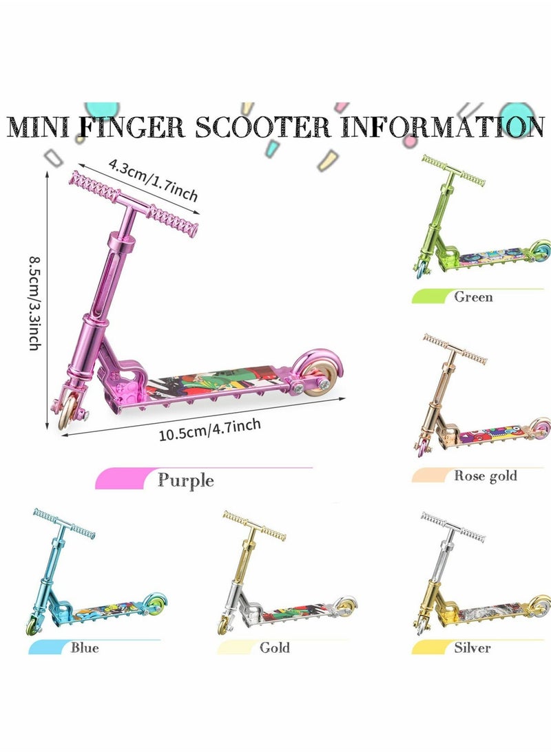 SYOSI - 6 Pieces Finger Scooters Multi Colored Mini Toys Tiny Boards with Removable Wheels Fingertip Movement Party Favors Toy Swing Board for Training Birthday Present - Image 1