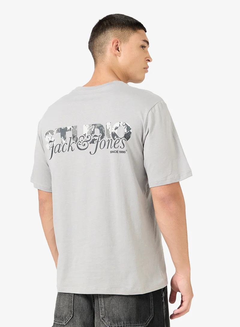 JACK & JONES Text Print Regular Fit T-Shirt