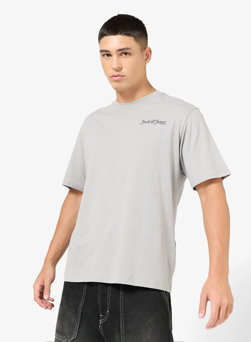 JACK & JONES Text Print Regular Fit T-Shirt