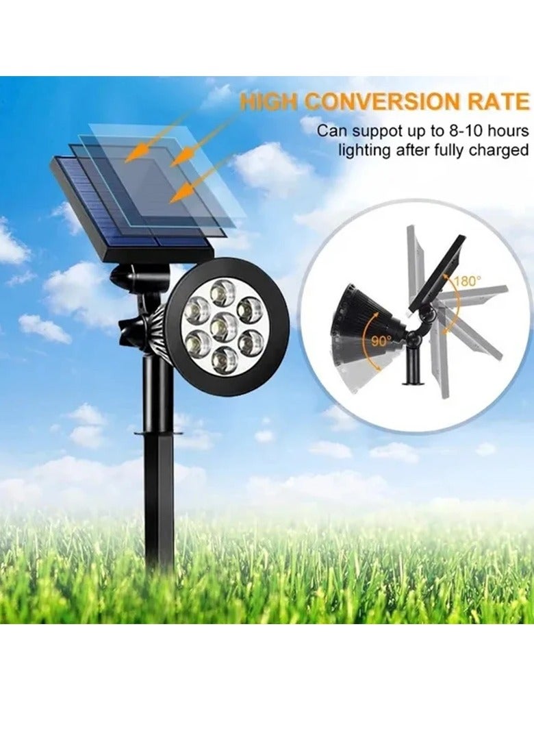 AROAQ Outdoor Solar Spotlight, IP65 Waterproof Adjustable 7 LED Lamp Solar Spotlight, Portable And Convenient Landscape Wall Light, Long Range Illumination Garden Light For Wall Ground Flag, (Multicolour) - Image 4