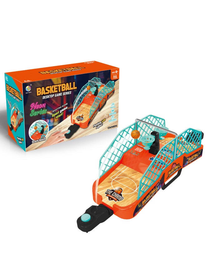 سطح المكتب للأطفال، ملعب كرة القدم، كرة السلة، البلياردو، لعبة سطح المكتب، التفاعل بين الوالدين والطفل، طاولة معركة مزدوجة للأولاد، اللون: آلة كرة سلة مزدوجة (مع الضوء والموسيقى وجهاز التسجيل) - Image 1