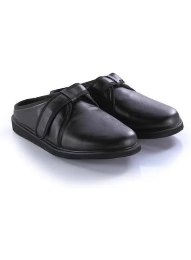 Medical Diabetic Leather Comfort Shoes for Sensitive and Swollen Feet, Unisex Supportive Walking Shoes for Daily Use – Size 42 Black - Image 2