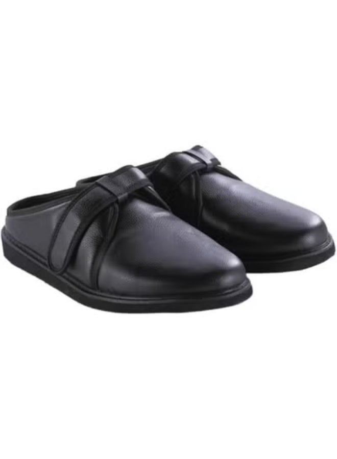 Medical Diabetic Leather Comfort Shoes for Sensitive and Swollen Feet, Unisex Supportive Walking Shoes for Daily Use – Size 42 Black - Image 1