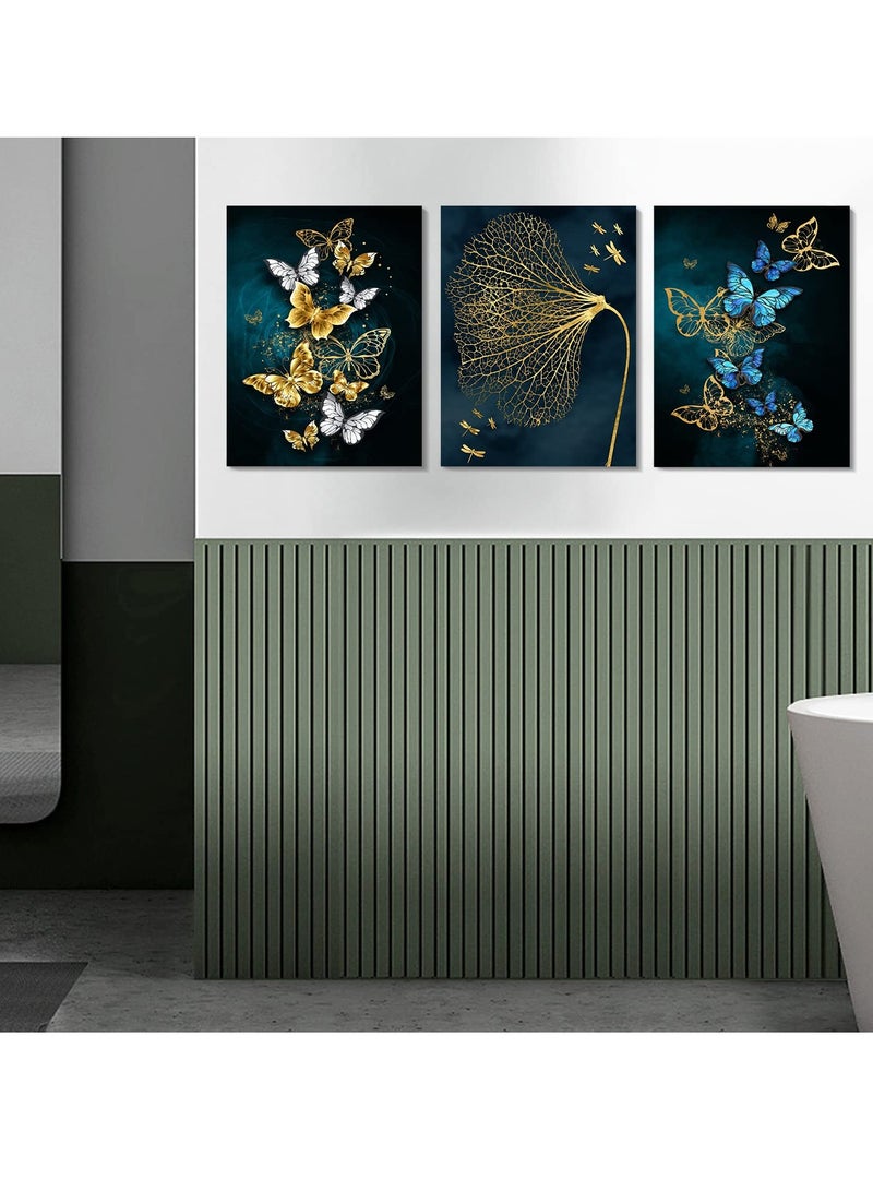 Butterfly Canvas Art, Nordic Wall Decor Poster, Gold Scandinavian Print, Unframed Wall Pictures for Bedroom and Living Room, Home Artwork Set - Image 5