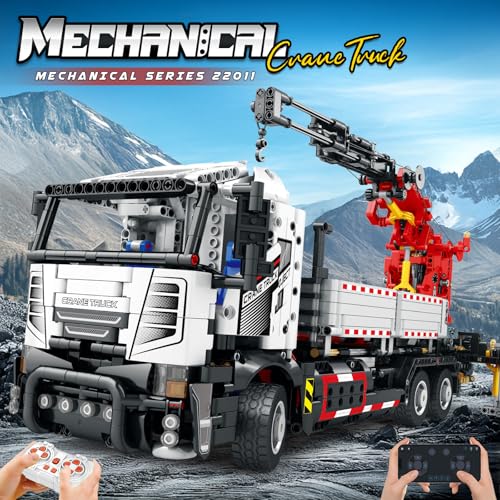 Reobrix Multi Functional Crane Truck Building Blocks 22011Control Crane Toy with Remote Control SwitchRobotic Arm That Can Be Rotated and Lifted Crane Truck Model for Adult 2178 Pieces - Image 5