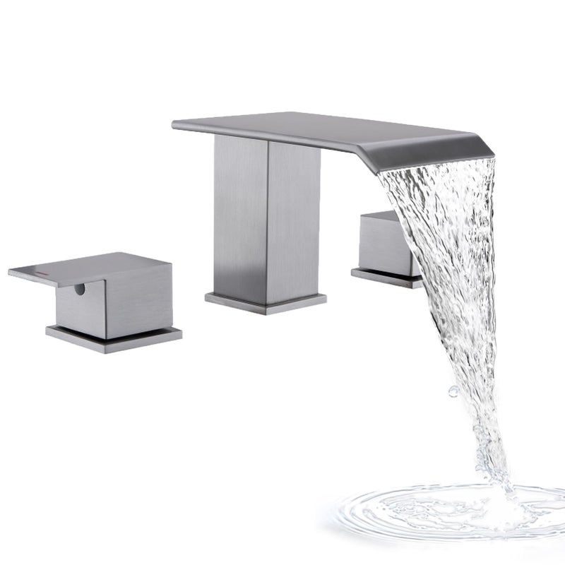 BEIYI 2 Handle Deck Mount Tub Faucet Roman Bathtub Faucet Set Brushed Nickel High Flow Garden Bath Tub Faucet
