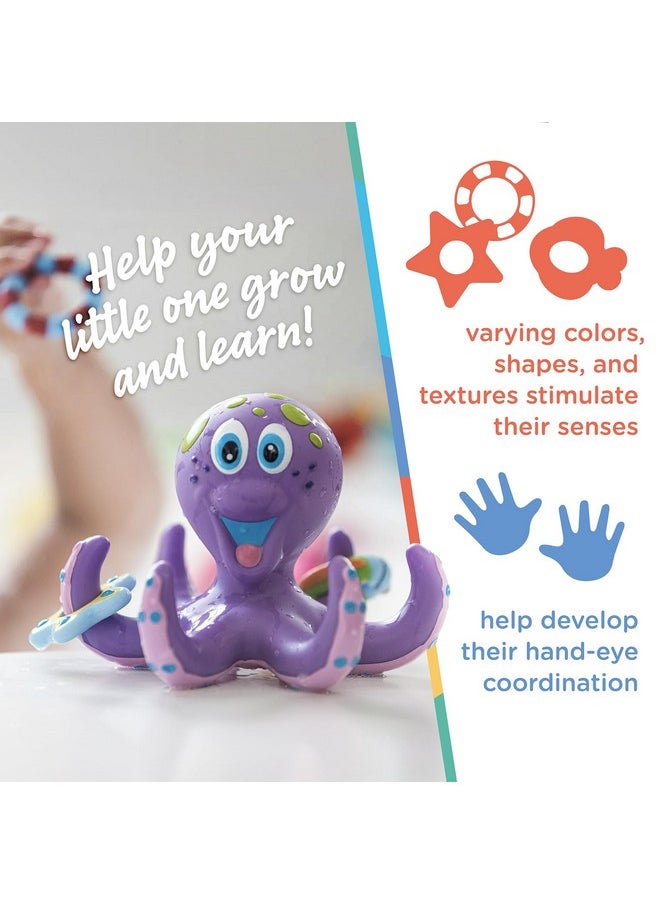 Nuby - Floating Octopus Toy With 3 Hoopla Rings - Baby Bath Toy For Boys And Girls - 18+ Months - Purple (Pack Of 1) - Image 1