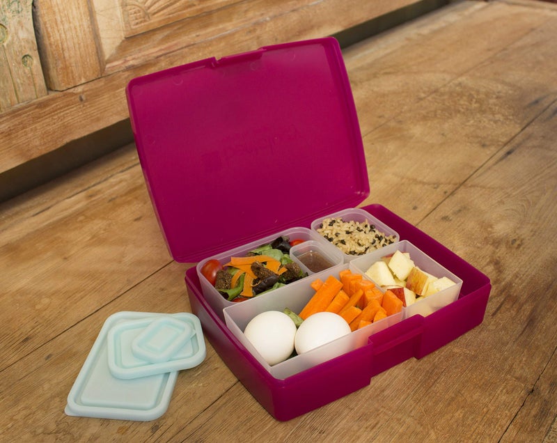 Bentology Bento Lunch Box Set w/ 5 Inner Removable Containers, Leak Proof, Food Prep & Snack Packing Compartments - Stackable, Microwave Safe Nesting Containers w Lids, Easy to Clean & Store - Image 2