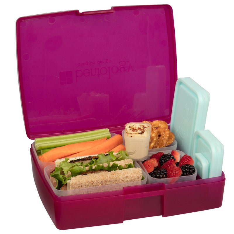 Bentology Bento Lunch Box Set w/ 5 Inner Removable Containers, Leak Proof, Food Prep & Snack Packing Compartments - Stackable, Microwave Safe Nesting Containers w Lids, Easy to Clean & Store - Image 1