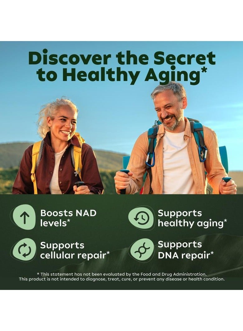 NAD High Purity NAD Supplement True NAD Plus Supplement Resveratrol for Anti-Aging, Energy, Focus DNA Repair and Boost NAD+ for Cellular Energy Metabolism 80 Capsules/Bag - Image 3