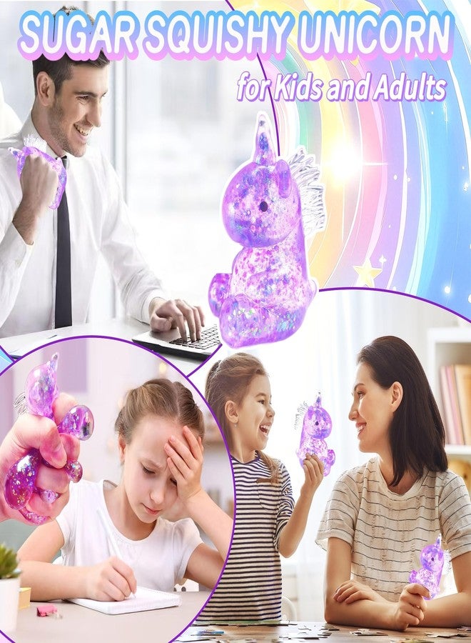 EVDERS 1Pcs Unicorn Stress Relief Toys Stress Balls for Adult Cute Animal Squeeze Sensory Toys Squeeze Sugar Ball Unicorn Squishy Toys for Kids Christmas Stocking Stuffer Gift ADHD Autism Anxiety(Purple) - Image 4