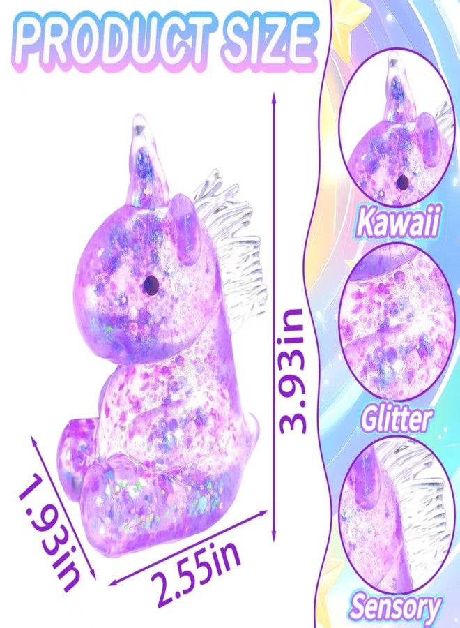 EVDERS 1Pcs Unicorn Stress Relief Toys Stress Balls for Adult Cute Animal Squeeze Sensory Toys Squeeze Sugar Ball Unicorn Squishy Toys for Kids Christmas Stocking Stuffer Gift ADHD Autism Anxiety(Purple) - Image 2