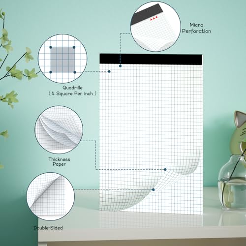 Vishoitty Large Graph Paper Pad 11 x 17, Grid Paper, 4x4 Graph Ruled, Blueprint Quadrille Pad, 30 Sheets Engineering Paper, Drafting Paper, Graft Paper for Architect Engineer Designer Mathematician Draftsman - Image 3